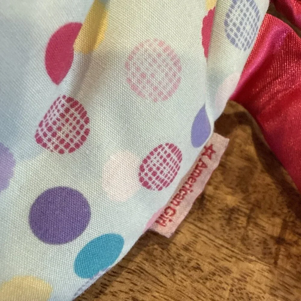 American Girl Bitty Baby Twins Doll Pink MOMMY PURSE for Child Blue Pink Dots